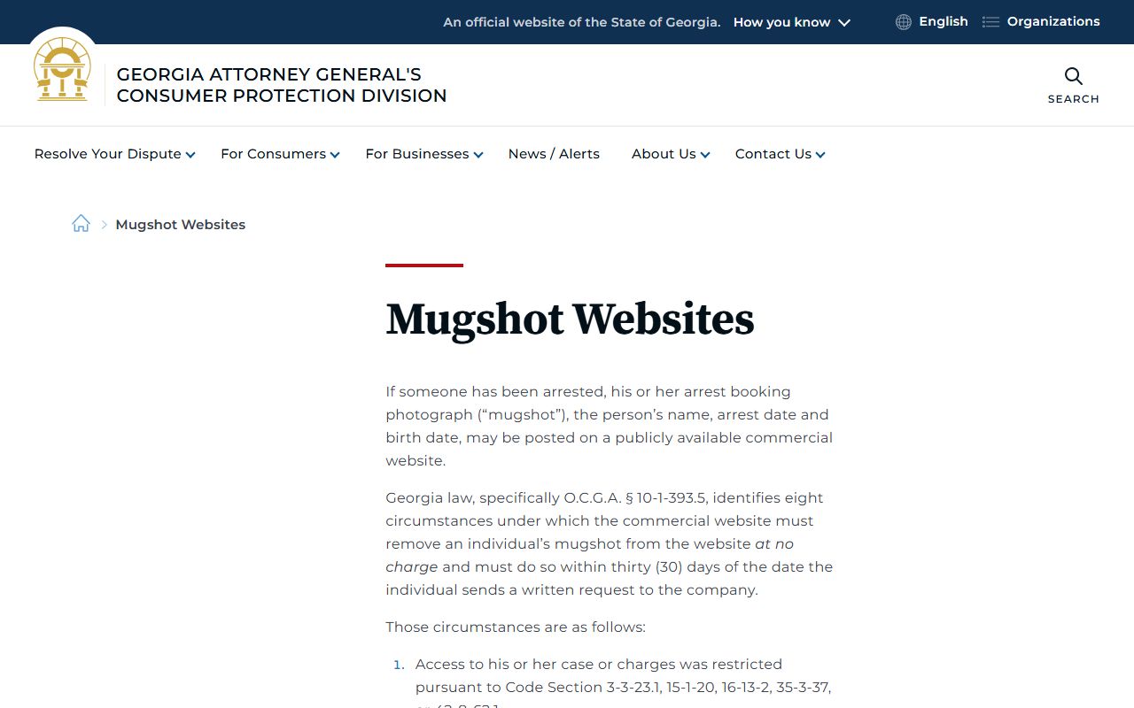 Lamar County jail mugshots Georgia mugshot website removal law